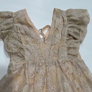 Anna Grace Nude Satin Slip Dress